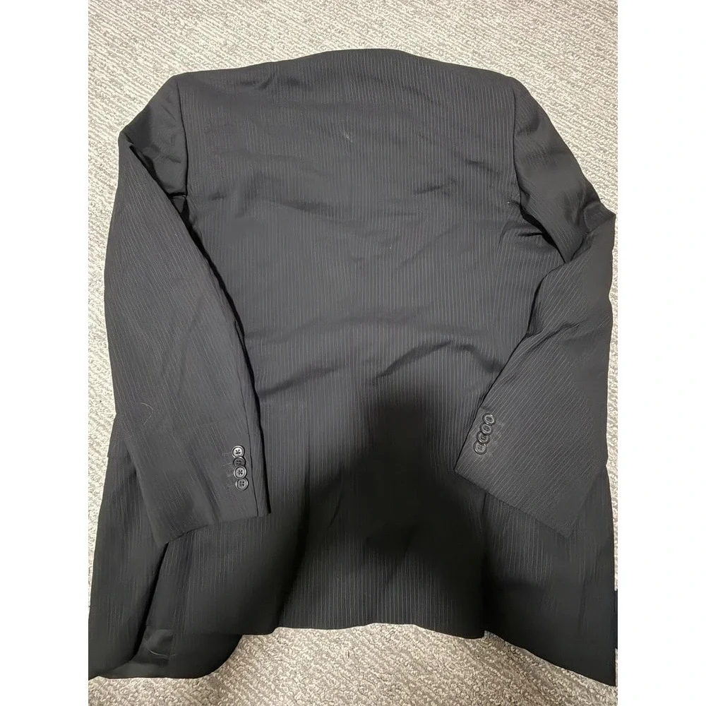 Cerruti 1881 Men's Suit Size 50 Made in Italy Black Pinstripe 2 Piece